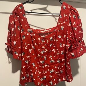 Red Floral Top